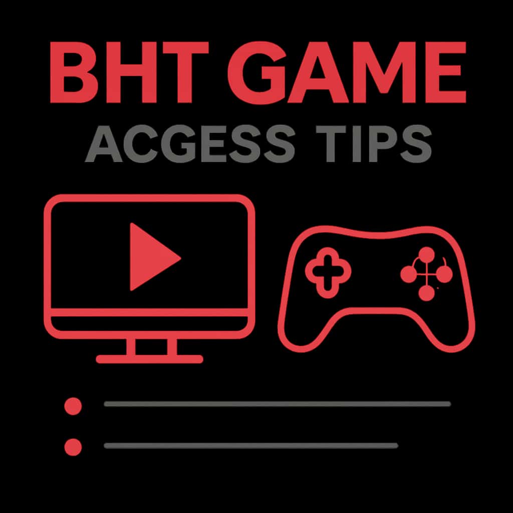 Diagram illustrating BHT Game Access Tips.