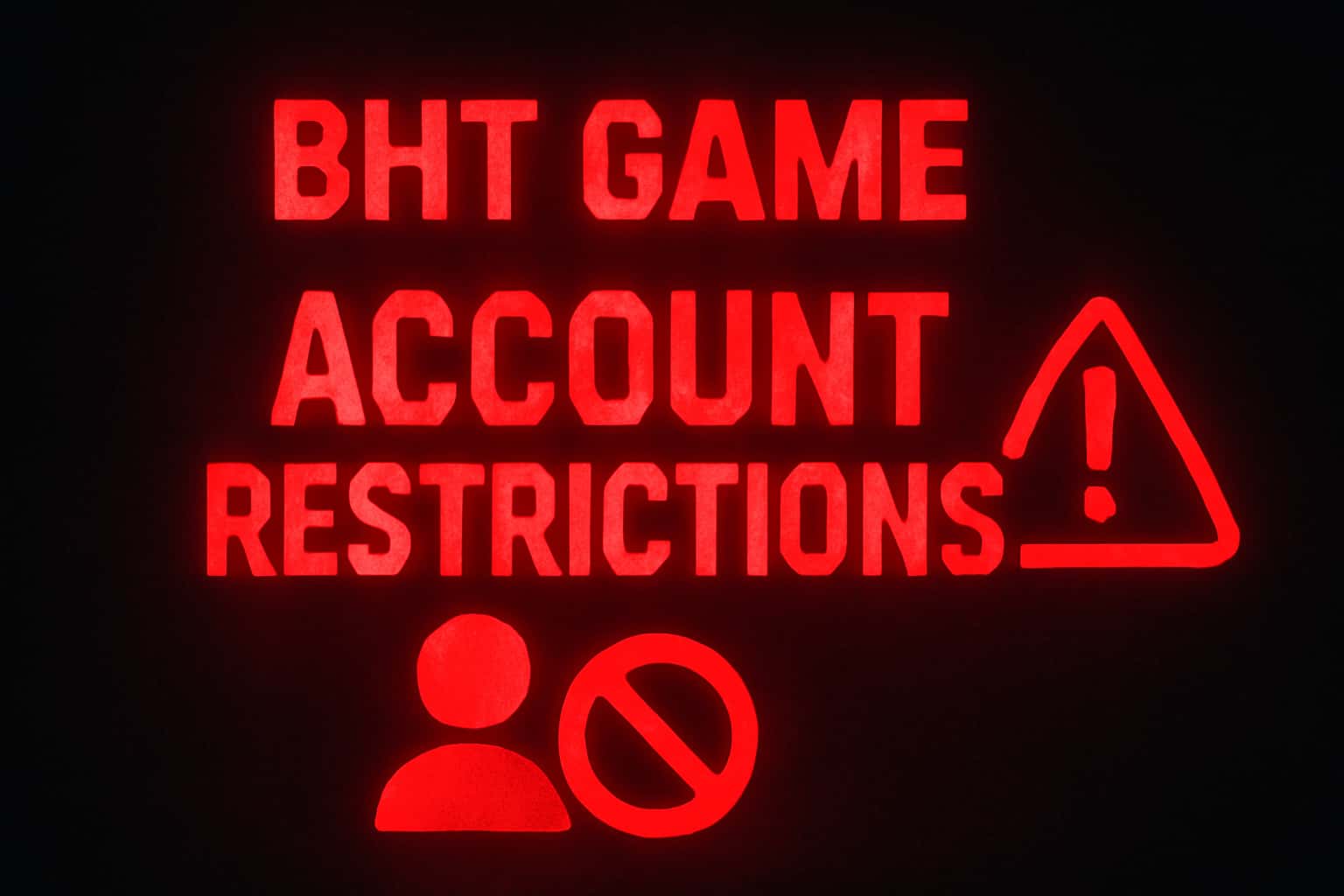 A professional depiction of BHT Game account restrictions with clear text.