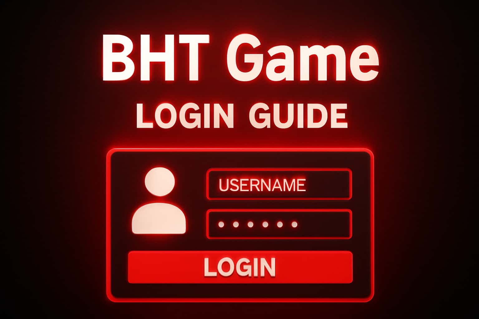 An informational image representing the BHT Game Login Guide.