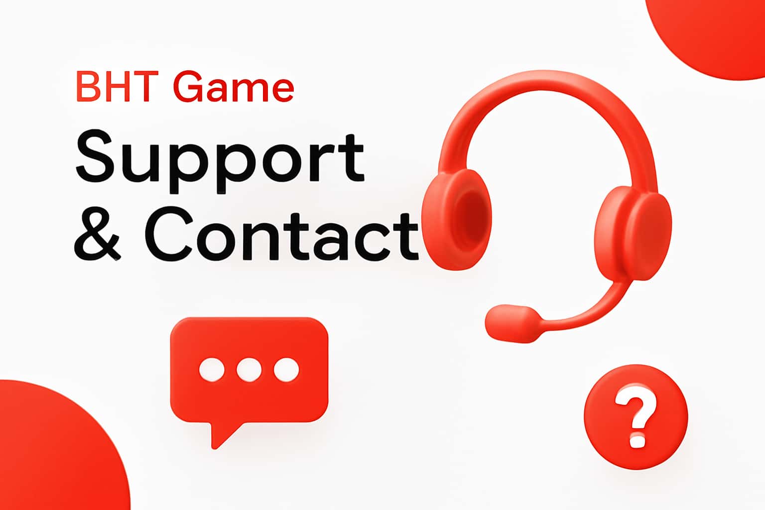 BHT Game Support & Contact Interface