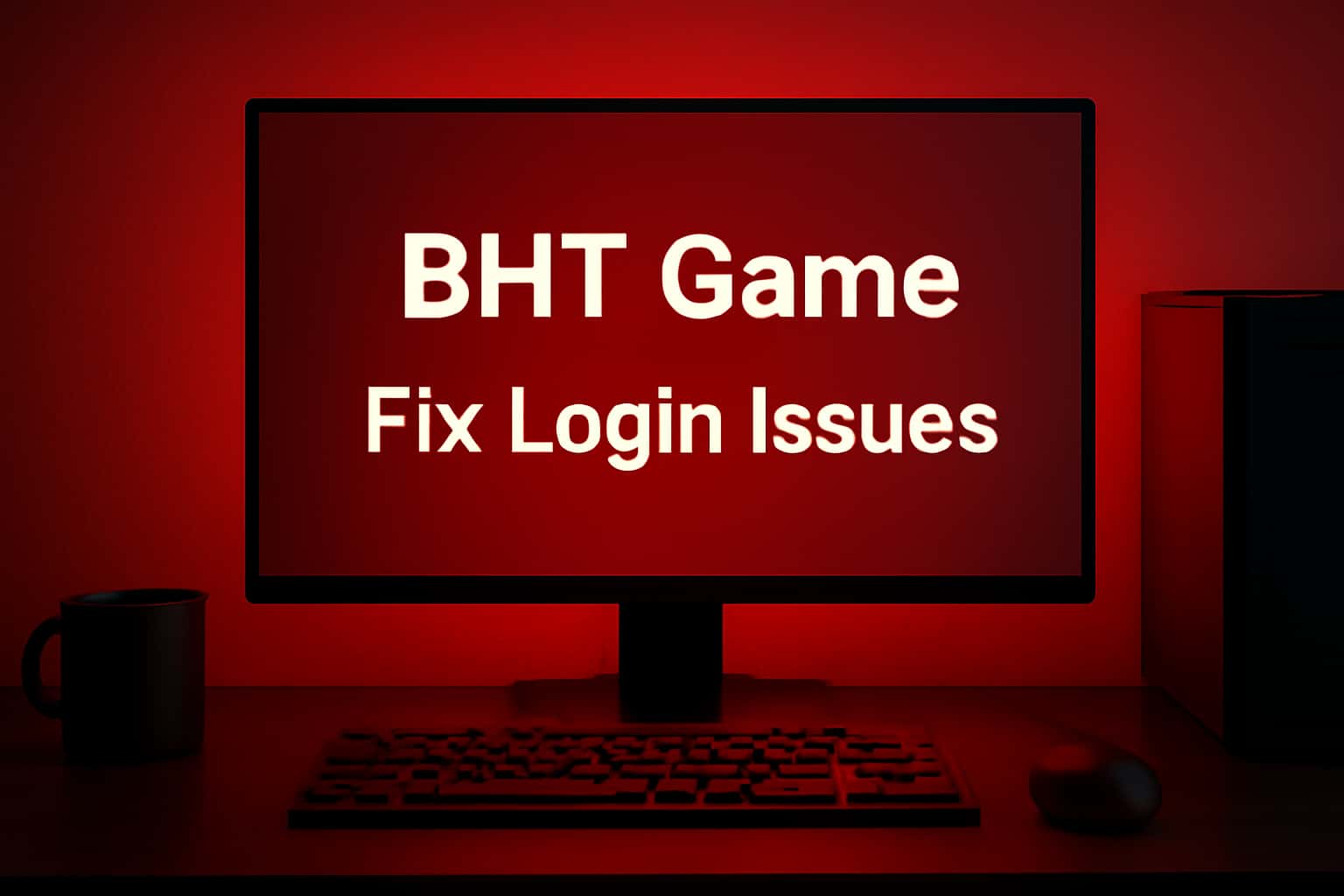 An illustrative scene focused on addressing login issues for the BHT Game.