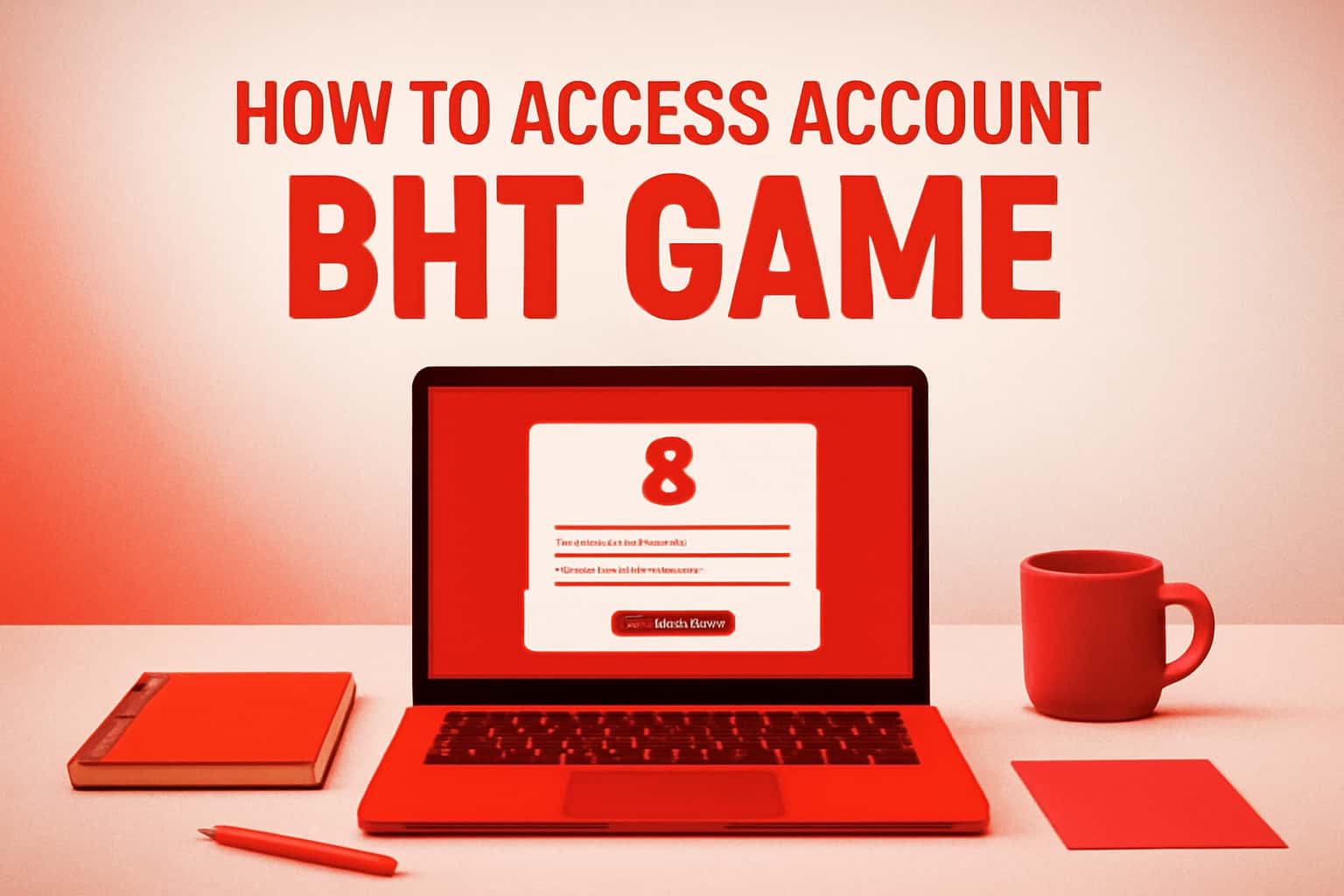 A futuristic scene depicting access to a gaming account with the BHT Game logo.