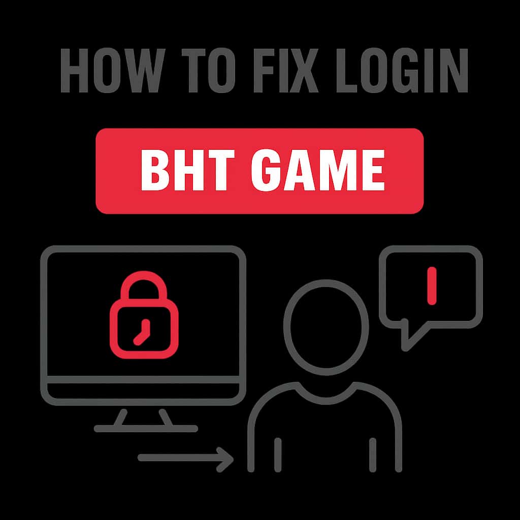 An educational diagram outlining solutions for BHT Game login problems.