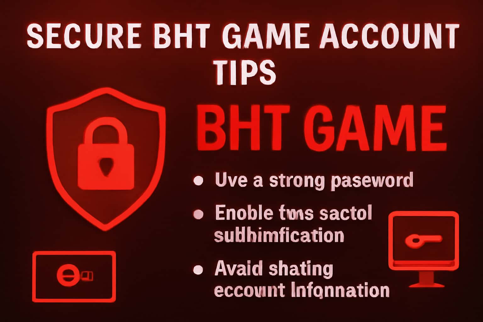 Informational visual about securing BHT Game account.