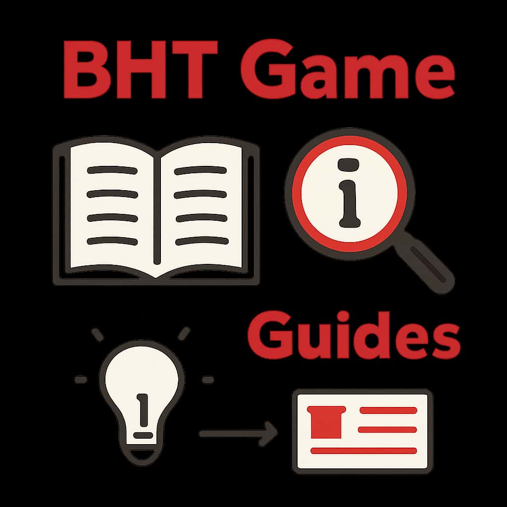 Illustration explaining the BHT Game Guides.